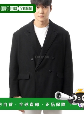 韩国直邮Engineered Garments DBL Peak 夹克黑色纯色涤纶羊毛法