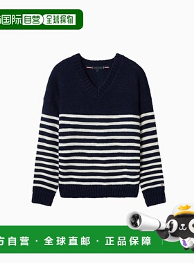 韩国直邮TOMMY HILFIGER 火焰 V 领毛衣 T12F7KPO670MT10A4
