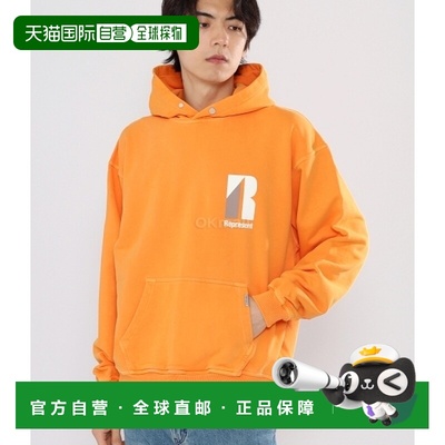 韩国直邮REPRESENT M04278 322 连帽拉链衫前后面印刷金属logo细