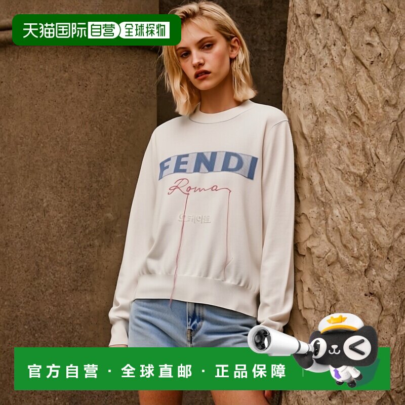 韩国直邮FENDI 罗马羊绒针织衫 女士圆领套头衫 (FZXA19 ANZC F0Z