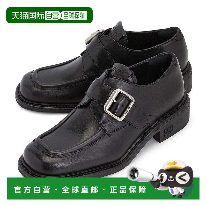 1h可退 韩国直邮miumiu 女士 乐福鞋豆豆鞋牛皮女鞋高跟鞋单鞋