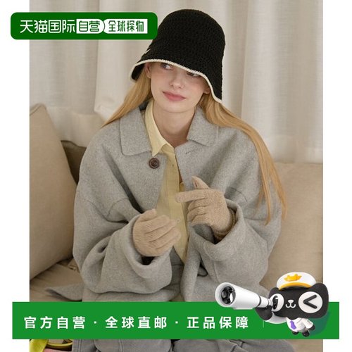 韩国直邮J.ESTINA 秋冬新款精致百搭遮阳帽渔夫帽BK针织高端正品