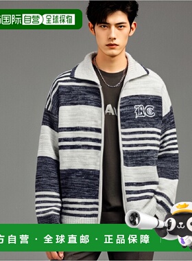 韩国直邮ROMANTIC CROWN 男士男针织PREPPY UNBALANCE KNIT ZIP-U