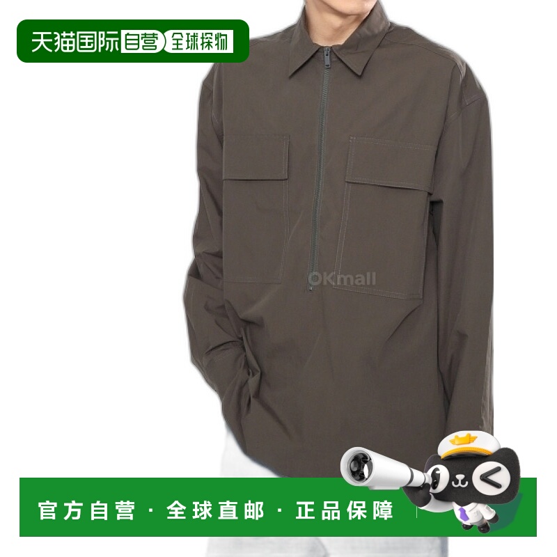 韩国直邮Studio Nicholson衬衫男款长袖翻领橄榄褐色休闲简约