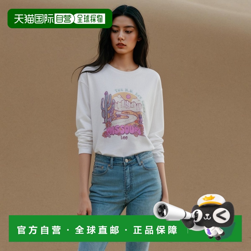 韩国直邮LEE休闲日常舒适时尚韩系通勤24年新款T恤LE2403LT62WH