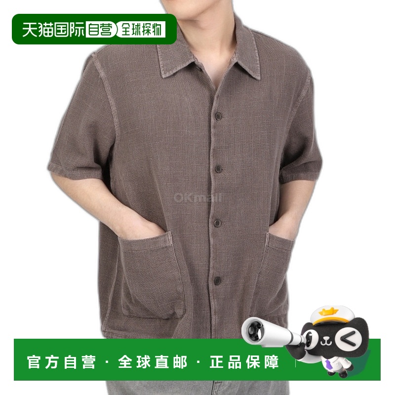 韩国直邮OUR LEGACY 老年衬衫短袖棕色稀疏巴拿马 M2242EB亚麻