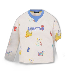 韩国直邮BENETTON儿童童装T恤QATS04341IV潮流穿搭时尚透气高级感