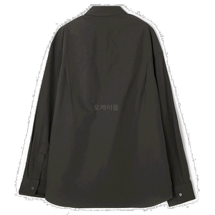 韩国直邮Studio Nicholson衬衫男款长袖翻领橄榄褐色休闲简约