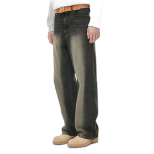 韩国直邮SATUR设计师款大气简约日常休闲个性牛仔裤SA23SSMP41BK