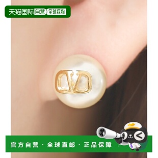 韩国直邮VALENTINO V形标志珍珠耳环（8W2J0E35 UXM 0O3） 珠宝