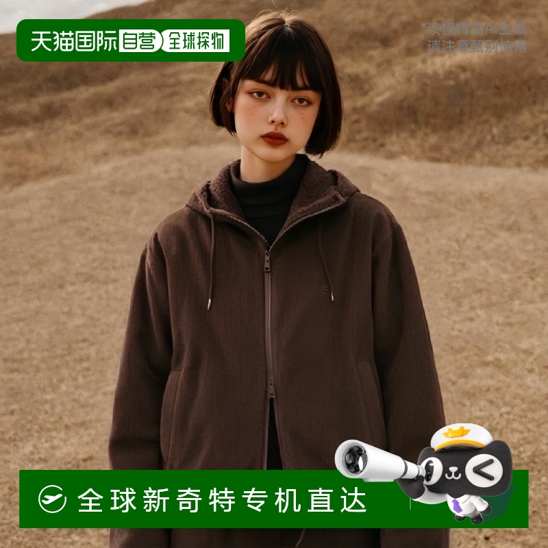 韩国直邮Code:graphy女士外套短款连帽拉链时尚休闲保暖女装上装