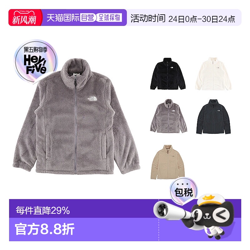 韩国直邮北面THE NORTH FACE Logo 拉链立领加绒长袖外套NJ4FR50