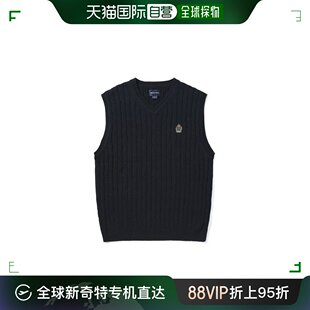 棉马甲Crown Vest Knit 韩国直邮THISISNEVERTHAT Navy TN221KKN