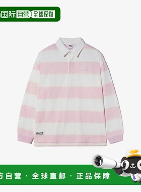 韩国直邮FILA Wheela 长袖 T 恤 CQK FS2TLH1101X-LPK 条纹橄榄球