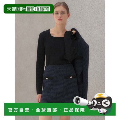 韩国直邮LOEUVRE 女士半身裙 Trimming Button Tweed Skirt SW3AS3