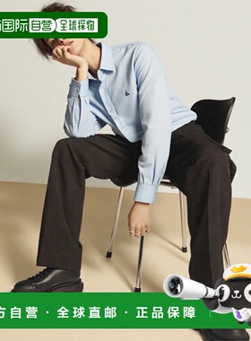 韩国直邮BEANPOLE MEN 男士男衬衫BC4264C43N亚麻条纹宝蓝色