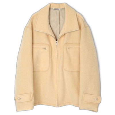 韩国直邮Auralee 通用夹克外套羊毛拉绒拉链马海毛羊驼毛