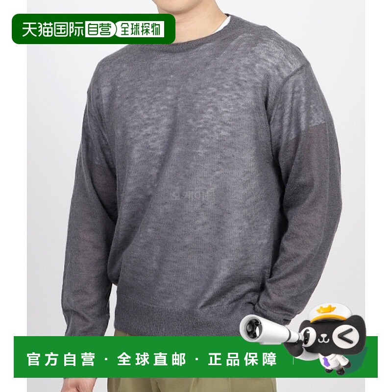 韩国直邮AURALEE A24SP02FG 小马海毛透明针织圆领衫 深灰色