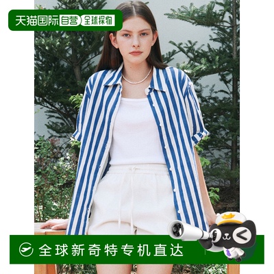 韩国直邮ANEDIT 女士女衬衫AN24MT1009 S Loose Fit Stripe Half Sh