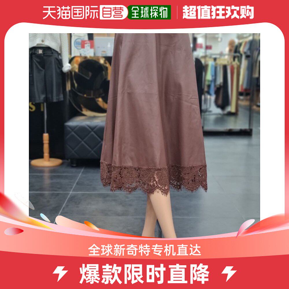 韩国直邮Egoist 半身裙 [ECO] 皮革喇叭式裙子EP4JS918 棕色