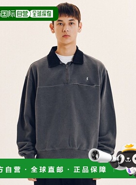 韩国直邮YALE HERITAGE DAN DENIM PATCH HALF ZIP UP PG CHARCOA