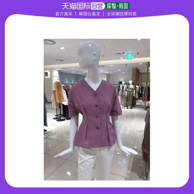 韩国直邮THE IZZAT T恤 [AK水原店] [THE IZZAT] V领 格子 女士衬