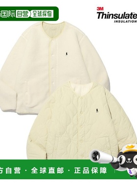 韩国直邮YALE REVERSIBLE NO COLLOR BOA FLEECE JACKET CREAM夹Y