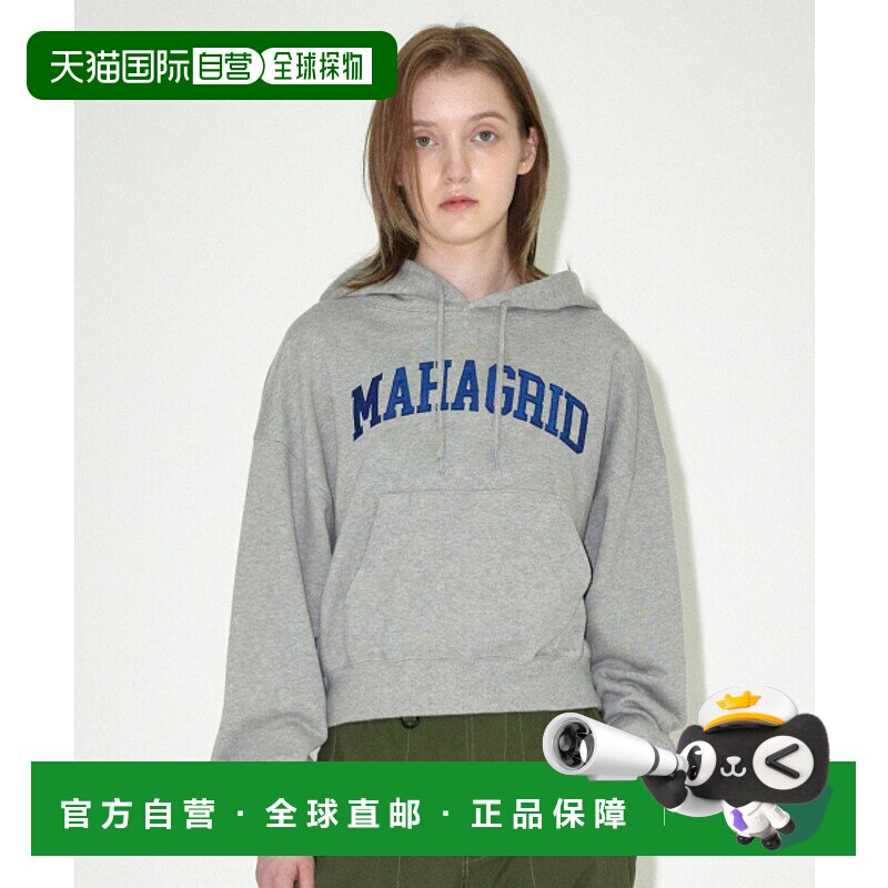 韩国直邮MAHAGRID 女士连帽衫MG2EFFM434AGR VARSITY LOGO CROP HO