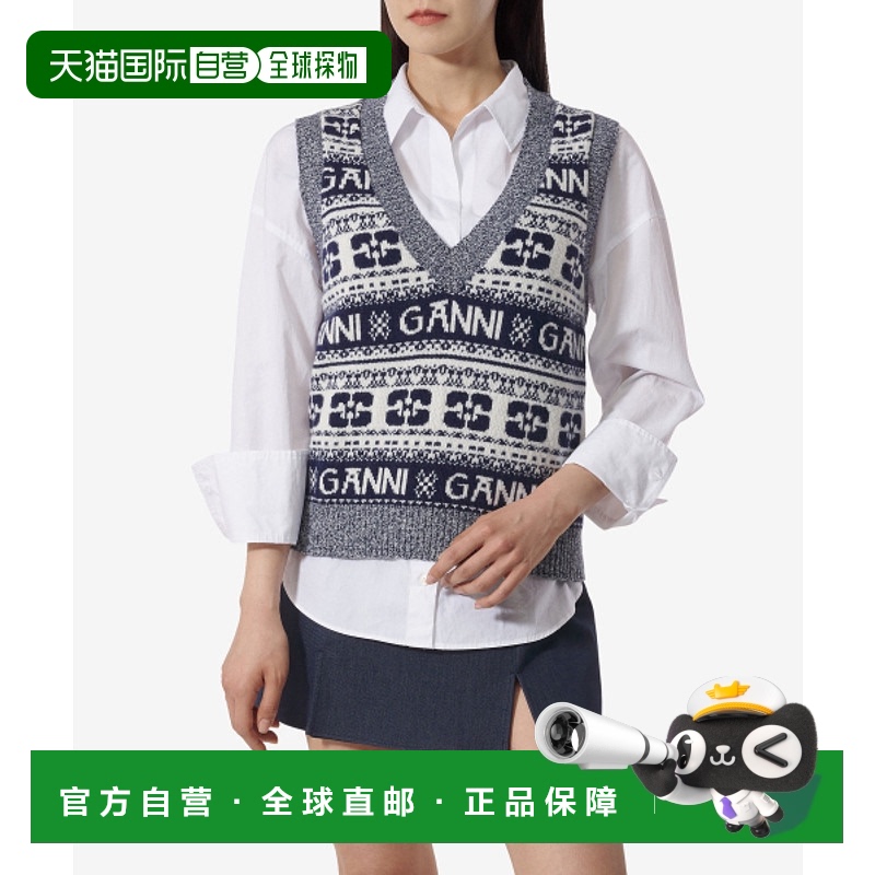 韩国直邮GANNI 女士棉马甲K2092683SS24休闲潮流穿搭 高级感正品