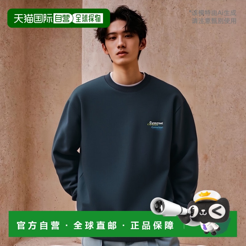韩国直邮COVERNAT 卫衣CO2303CR04BL公用FLEECED MULTI LOGO SWEA