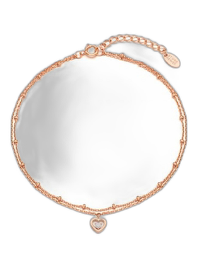 韩国直邮STONEHENGE 爱心正品韩系精致首饰百搭脚链SC1770玫瑰金