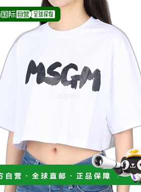 韩国直邮MSGM 3641MDM100 247002 01 短袖圆领纯棉云朵图案T恤