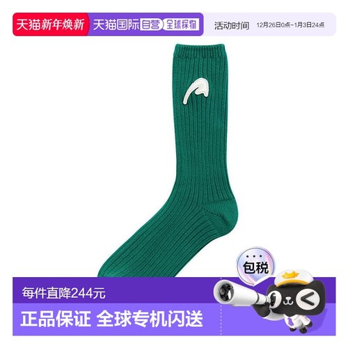 韩国直邮ADER ERROR 公用袜子A-peec logo socks Green 302619089