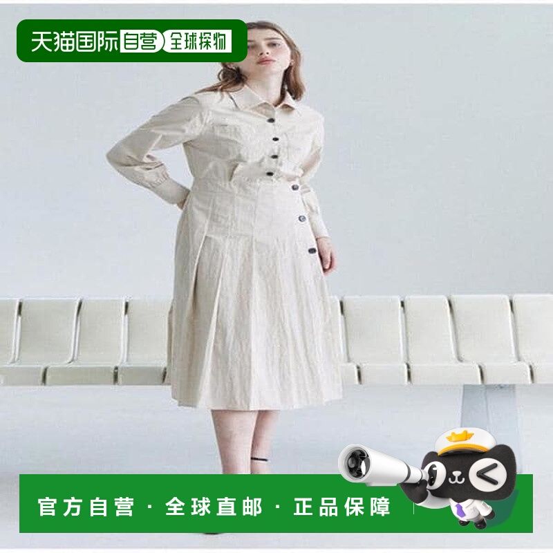韩国直邮THE IZZAT THEISEZAC 开衩领纽扣褶皱连衣裙 _K IN9P0OP9