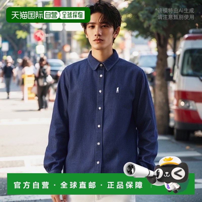 韩国直邮YALE WOMENS BOYFRIEND DENIM SHIRTS INDIGO男衬衫YC8SH
