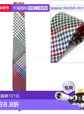 韩国直邮Engineered Garments 领带 红色/绿色棉质大马德拉斯格子