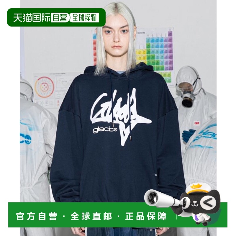 韩国直邮GLACK 女士连帽衫GHD008NV纯棉休闲时尚潮流百搭 高级感