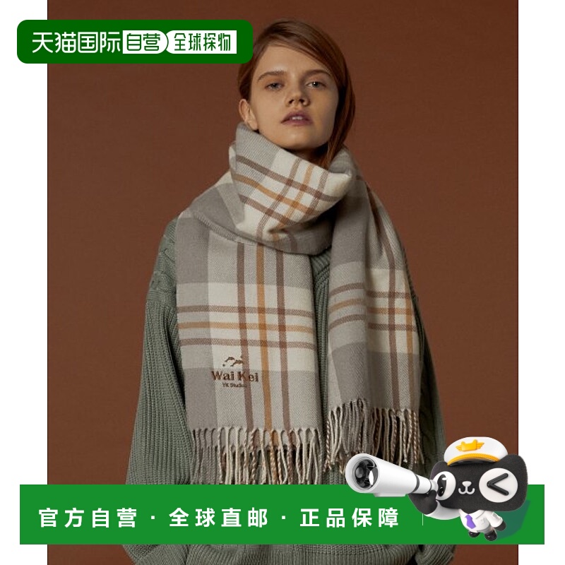 韩国直邮WAIKEI韩国小众设计师狗狗图案围巾日常时尚配饰YKFWAC07