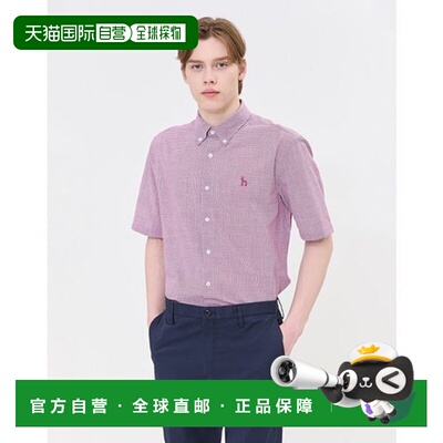 韩国直邮HAZZYS Hedges 男士 [清仓][稳定销售] 紫罗兰色纽扣短袖