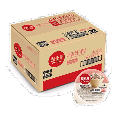 韩国直邮CJ希杰速食杂谷粗粮米饭210g*36盒微波炉即食半成品盒装