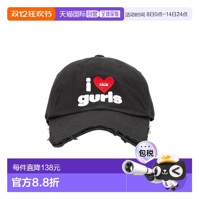 韩国直邮ASIF CALIE 女士帽子CA24AAC001BK CALIE GURLS BALLCAP B