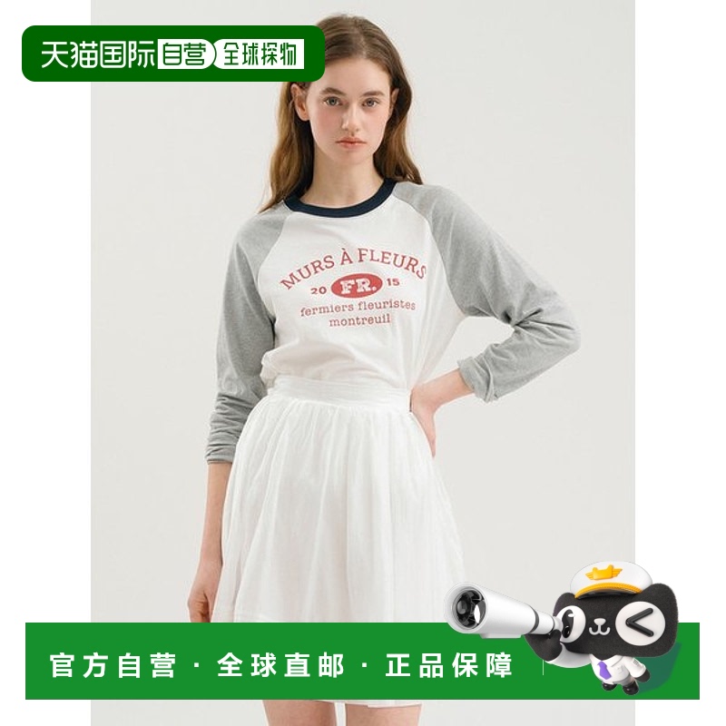 韩国直邮ANEDIT D Fleurs Coloration Raglan Tshirt_3colors长袖