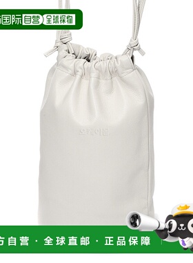 韩国直邮AURALEE象牙白色皮革大圆绳袋斜挎包A23AB01AE手提包