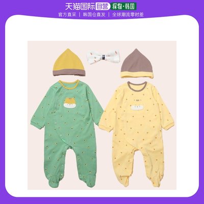 韩国直邮absorba 家居服连体衣 [ABSORBA] 玲玲帽子太空服-绿色黄