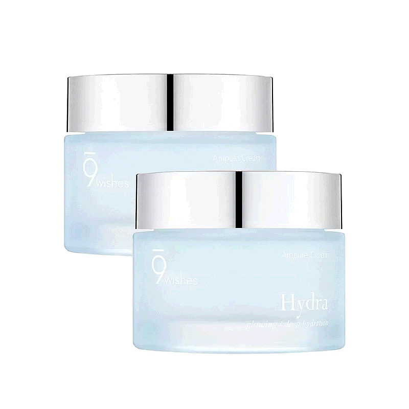 韩国直邮9wishes娜薇丝面霜紧致精华乳霜玻尿酸补水日晚霜50ml*2