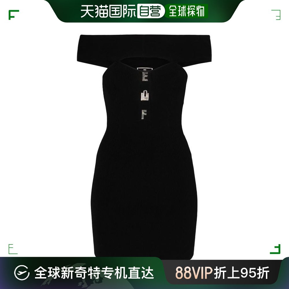 韩国直邮ELISABETTA FRANCHI24SS中长连衣裙女AM68B42E2 110Black 女装/女士精品 连衣裙 原图主图