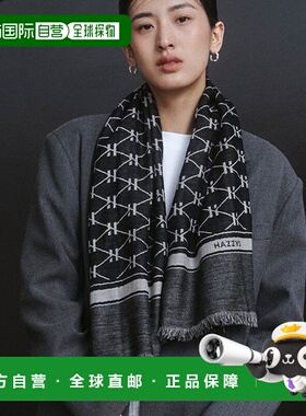 韩国直邮HAZZYS 黑色 Heriato 羊毛围巾 HISC5F620BK配饰