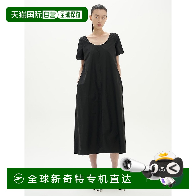 韩国直邮Theory 女士柔软草地低圆领连衣裙-黑色 FW24/TF4771F035