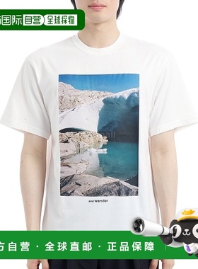韩国直邮AND WANDER Gracier 印花短袖T恤-白色 (5745184113-030)