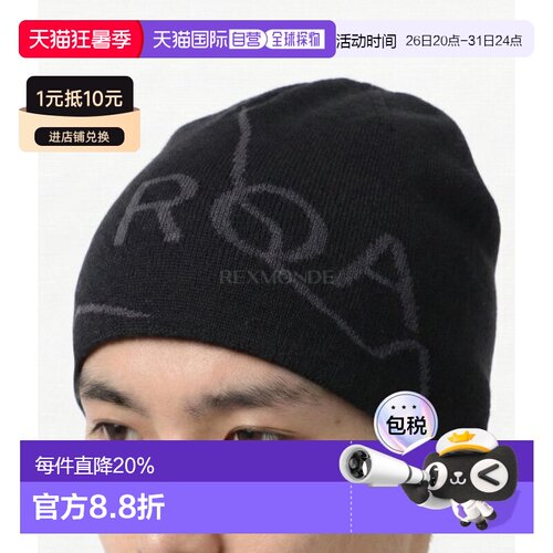 韩国直邮ROA 徽标羊毛帽 (帽子冷帽) RBUW288YA12-BLK0001针织帽